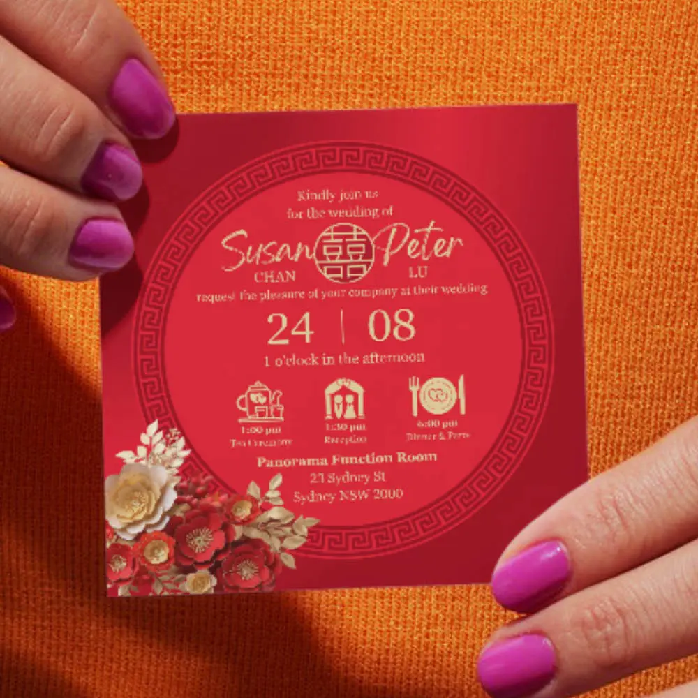 Modern Chinese Wedding Invitation Template3