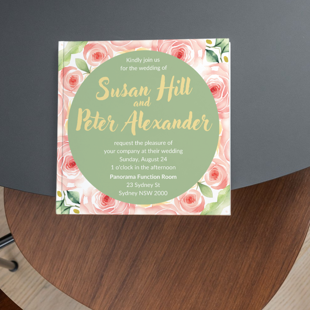 Square Rose Wedding Template Sample 1