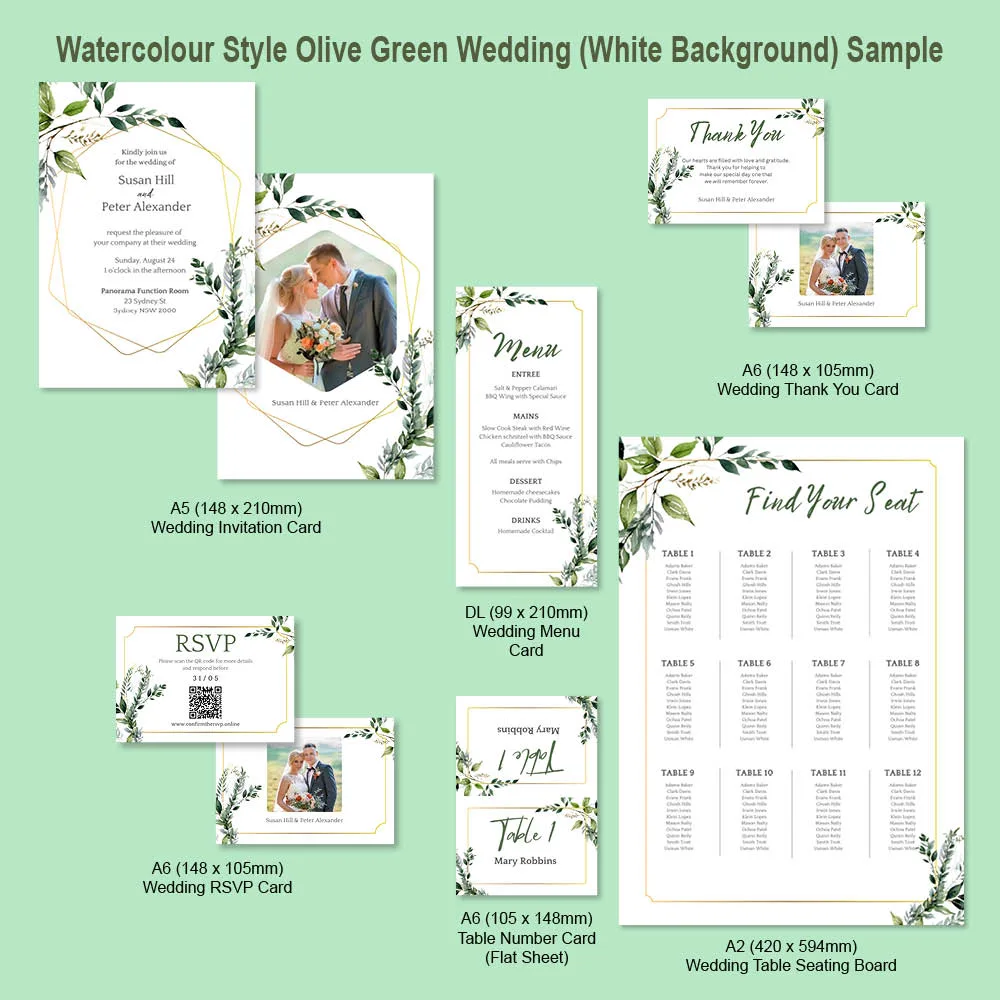 Watercolour Style Olive Green White Template 01 jpg