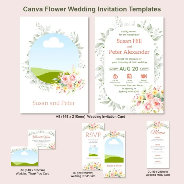 Canva Flower Wedding Invitation2