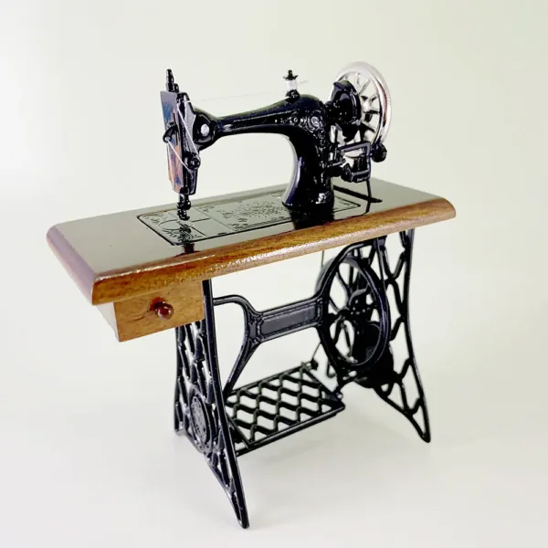 Black Sewing Machine with Drawer