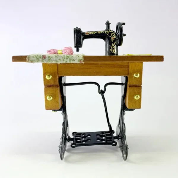 Sewing Machine Pink Wool on Desk 04