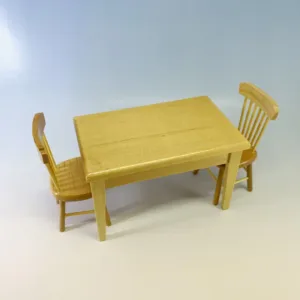 Wooden Dinner Table 2 Chairs 01