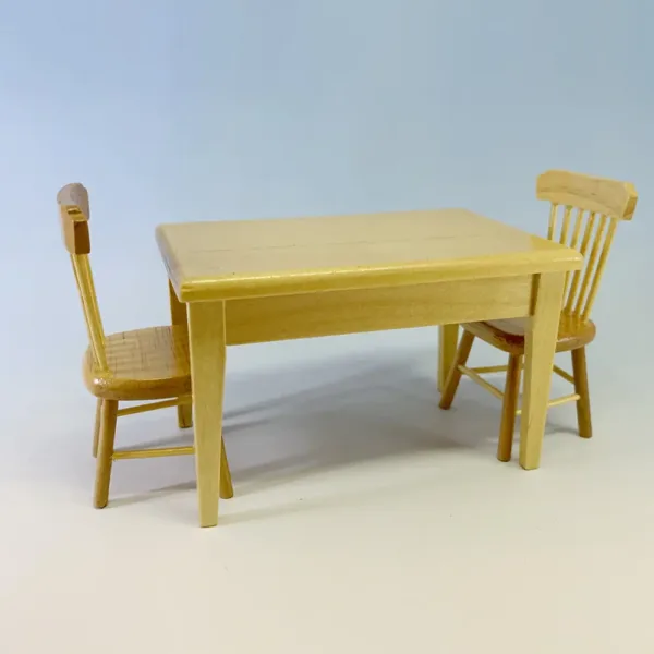 Wooden Dinner Table 2 Chairs 04