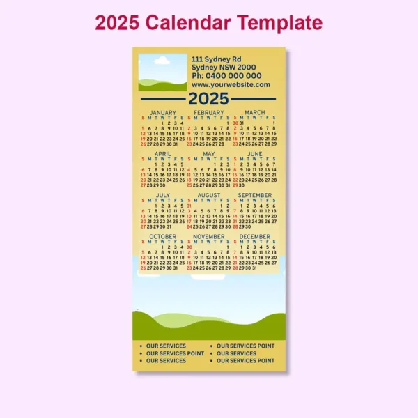 2025 Calendar Canva Template7