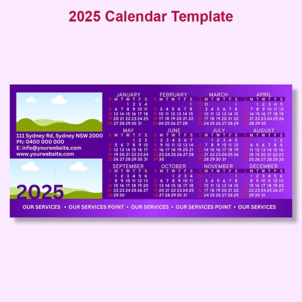 2025 Calendar Canva Template8