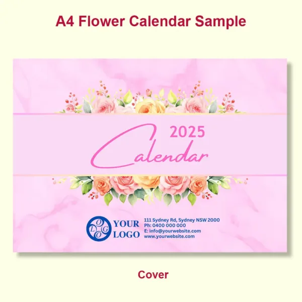 A4 Flower Calendar Canva Template 3