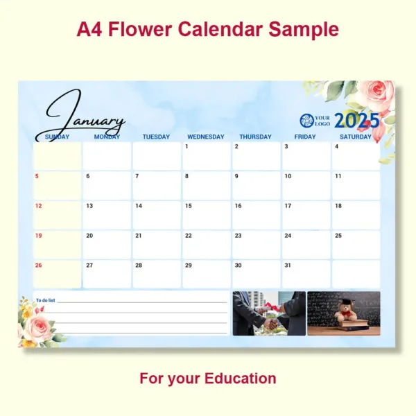 A4 Flower Calendar Canva Template 7