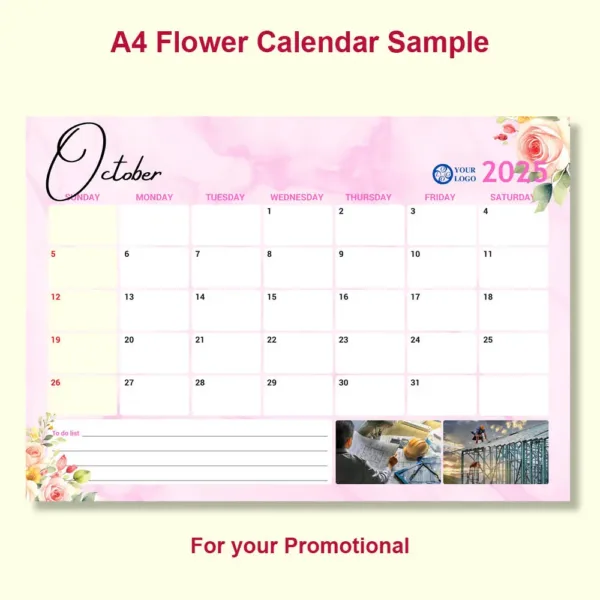 A4 Flower Calendar Canva Template 9