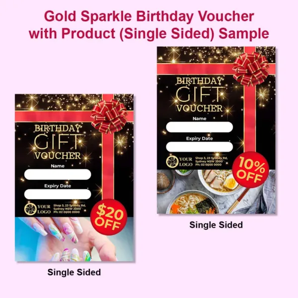 Gold Sparkle Birthday Voucher with Product2