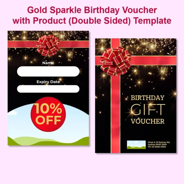 Gold Sparkle Birthday Voucher with Product4