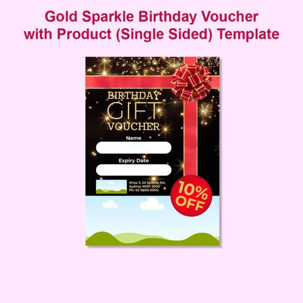 Gold Sparkle Birthday Voucher with Product5