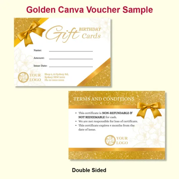 Golden Canva Voucher Template 01