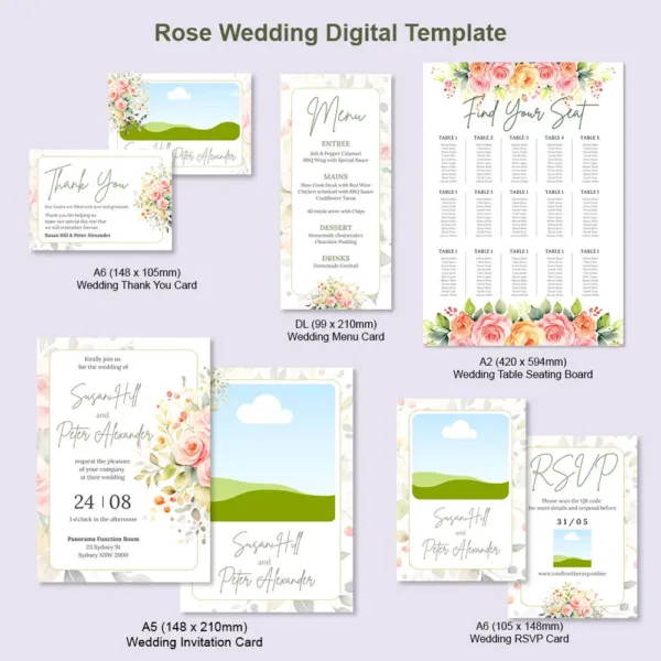 Rose Wedding Card Template2