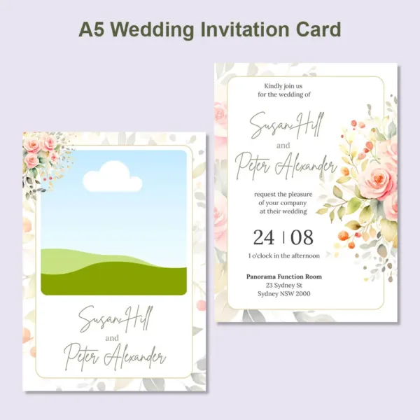 Rose Wedding Card Template3