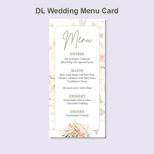 Rose Wedding Card Template6