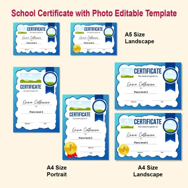 School Certificate Photo Editable2