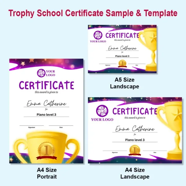 Trophy School Certificate