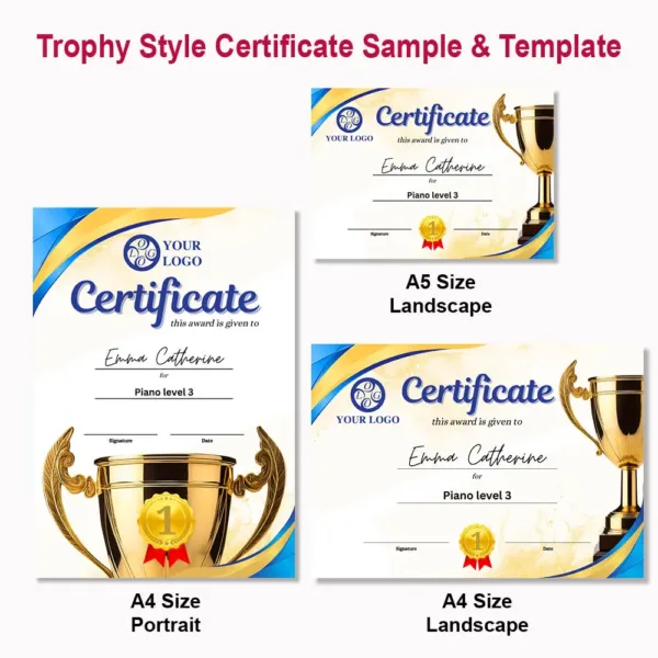 Trophy Style Certificate